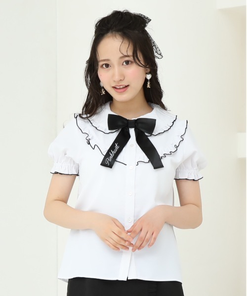 PINKHUNT（ピンクハント）の「PINKHUNT リボン付きフリルブラウス