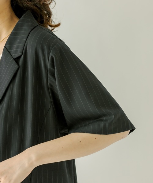 mystic（ミスティック）の「半袖テーラージャケット（テーラードジャケット・レディース・ブラック/ネイビー・FREE）」の19枚目の写真