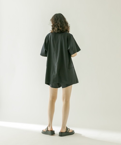 mystic（ミスティック）の「半袖テーラージャケット（テーラードジャケット・レディース・ブラック/ネイビー・FREE）」の7枚目の写真