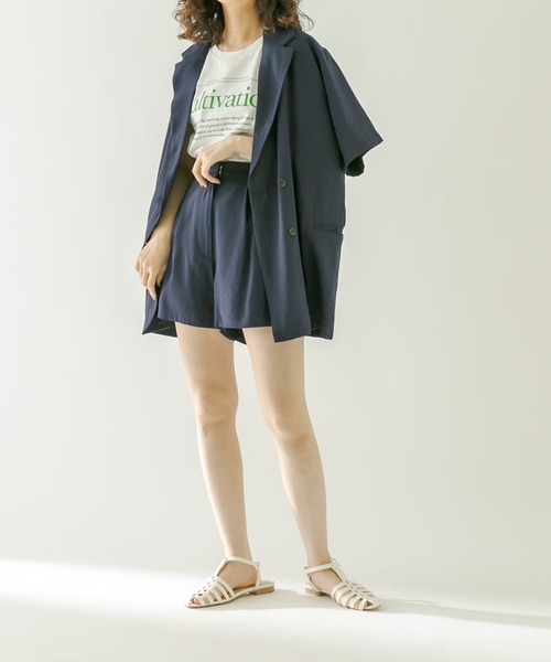 mystic（ミスティック）の「半袖テーラージャケット（テーラードジャケット・レディース・ブラック/ネイビー・FREE）」の13枚目の写真