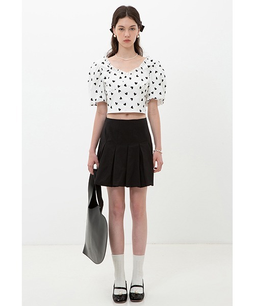 Fano Studios(ファノ ストゥディオズ)の「【Fano Studios】Heart pattern puff sleeve shirt FX22S108(シャツ/ブラウス・レディース・ホワイト・M/L/S)」の2枚目の写真