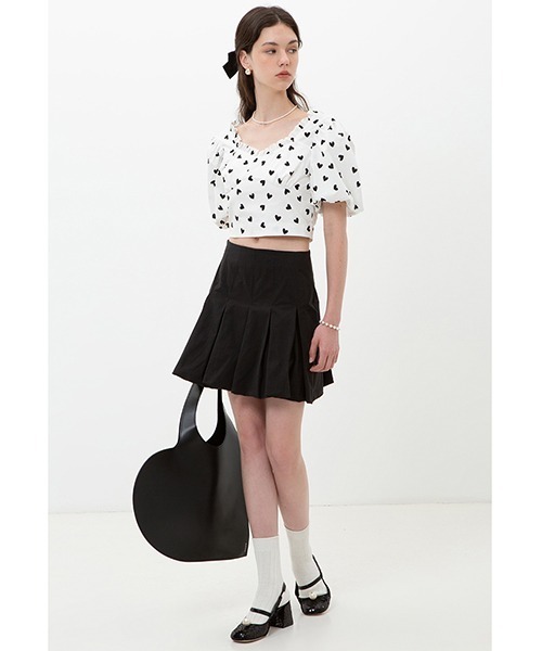Fano Studios(ファノ ストゥディオズ)の「【Fano Studios】Heart pattern puff sleeve shirt FX22S108(シャツ/ブラウス・レディース・ホワイト・M/L/S)」の3枚目の写真