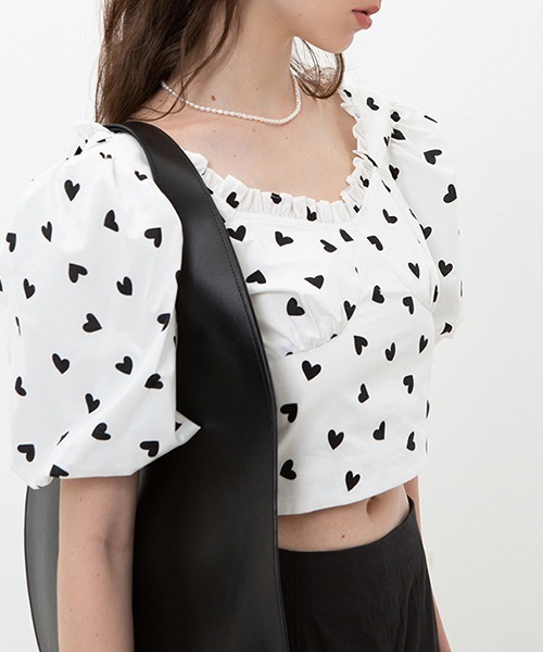 Fano Studios(ファノ ストゥディオズ)の「【Fano Studios】Heart pattern puff sleeve shirt FX22S108(シャツ/ブラウス・レディース・ホワイト・M/L/S)」の8枚目の写真