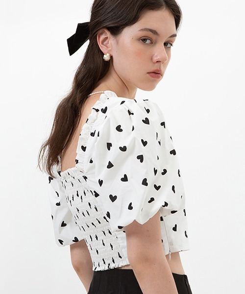 Fano Studios(ファノ ストゥディオズ)の「【Fano Studios】Heart pattern puff sleeve shirt FX22S108(シャツ/ブラウス・レディース・ホワイト・M/L/S)」の7枚目の写真