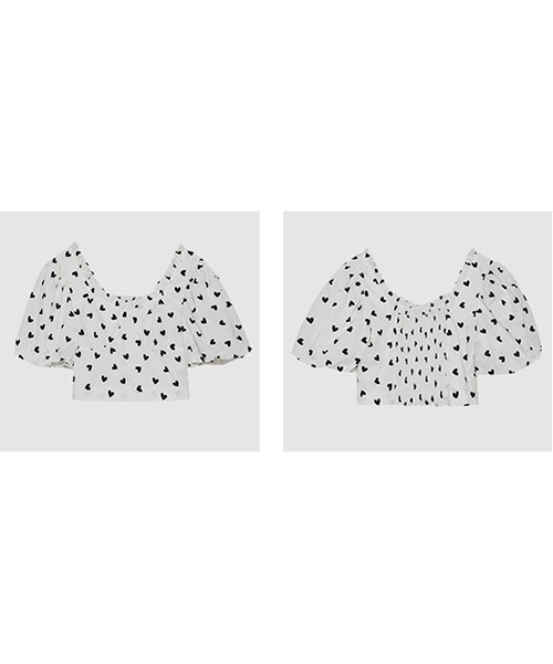 Fano Studios(ファノ ストゥディオズ)の「【Fano Studios】Heart pattern puff sleeve shirt FX22S108(シャツ/ブラウス・レディース・ホワイト・M/L/S)」の10枚目の写真