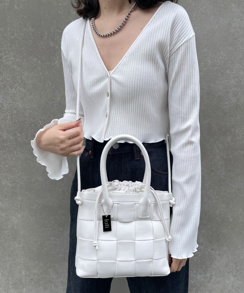 loti（ロティ）の「WEB限定 loti メッシュ巾着ショルダーBAG（ショルダーバッグ・レディース・オフホワイト/ブラック/グリーン・FREE）」の8枚目の写真