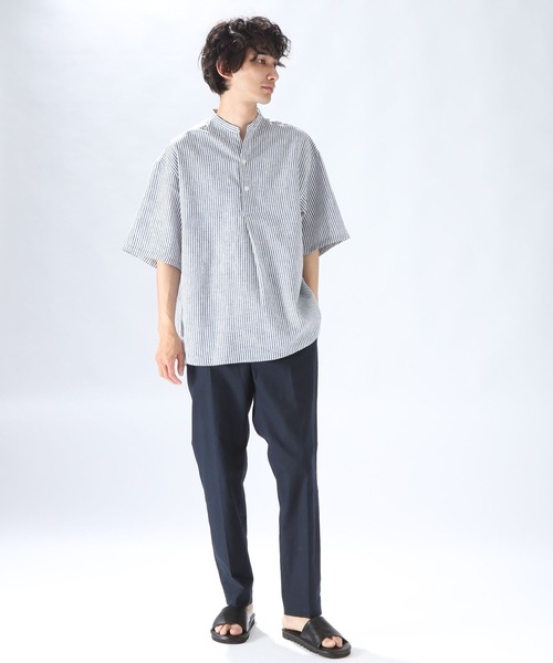 新品 sm2 ◆①② シャツ型 スキッパー 綿 麻 リネン Niko and 好 niko and（ニコアンド）の「綿麻スキッパーショートスリーブ