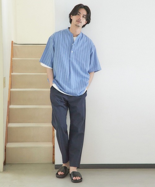 niko and（ニコアンド）の「綿麻スキッパーショートスリーブ