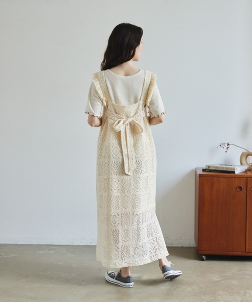idem（イデム）の「crochet fringe onepiece/クロシェフリンジノースリ