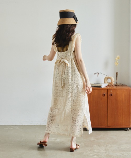idem（イデム）の「crochet fringe onepiece/クロシェフリンジ