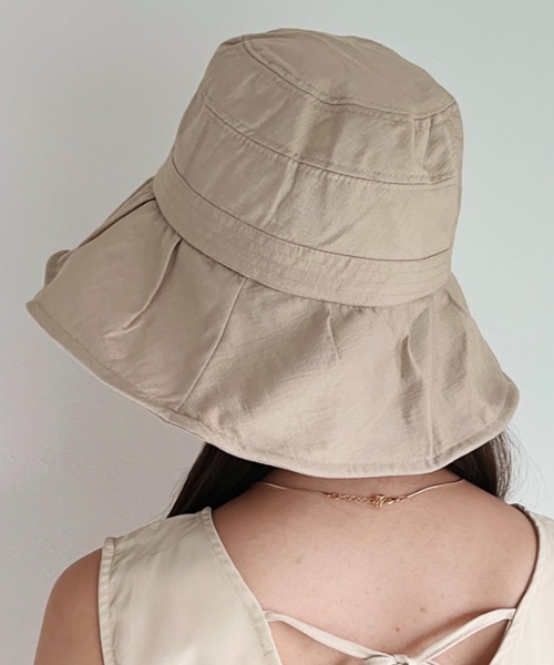 CLEA(クレア)の「【stonedoorコラボ】UVカット ワイヤー入り つば広ハット(ハット・レディース・ブラック/ベージュ/アイボリー・FREE)」の9枚目の写真