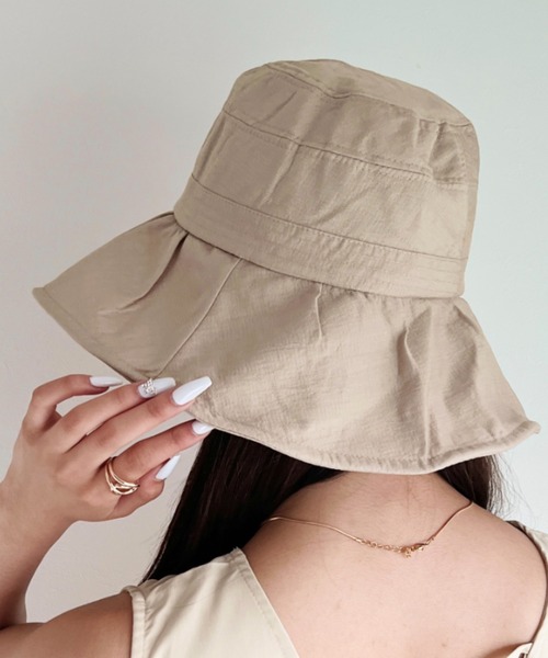 CLEA(クレア)の「【stonedoorコラボ】UVカット ワイヤー入り つば広ハット(ハット・レディース・ブラック/ベージュ/アイボリー・FREE)」の7枚目の写真