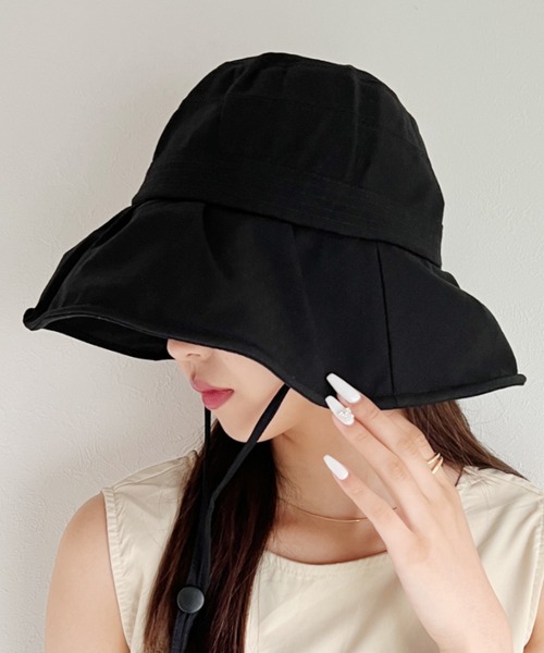 CLEA(クレア)の「【stonedoorコラボ】UVカット ワイヤー入り つば広ハット(ハット・レディース・ブラック/ベージュ/アイボリー・FREE)」の4枚目の写真