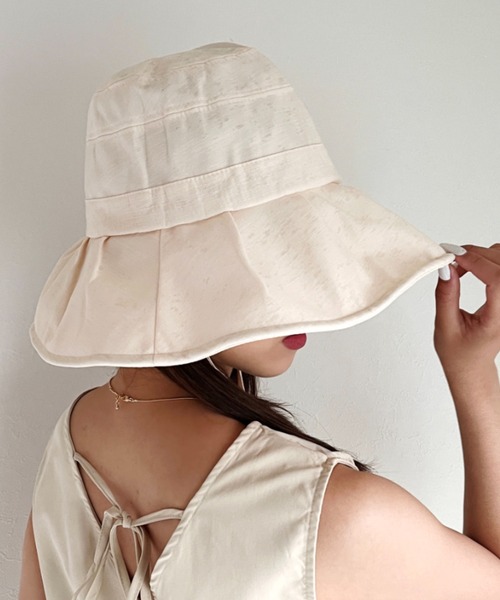 CLEA(クレア)の「【stonedoorコラボ】UVカット ワイヤー入り つば広ハット(ハット・レディース・ブラック/ベージュ/アイボリー・FREE)」の8枚目の写真