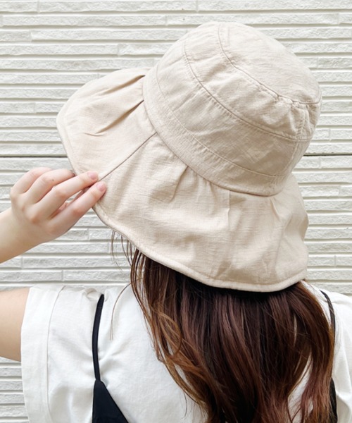 CLEA(クレア)の「【stonedoorコラボ】UVカット ワイヤー入り つば広ハット(ハット・レディース・ブラック/ベージュ/アイボリー・FREE)」の13枚目の写真