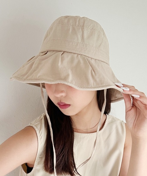 CLEA(クレア)の「【stonedoorコラボ】UVカット ワイヤー入り つば広ハット(ハット・レディース・ブラック/ベージュ/アイボリー・FREE)」の15枚目の写真
