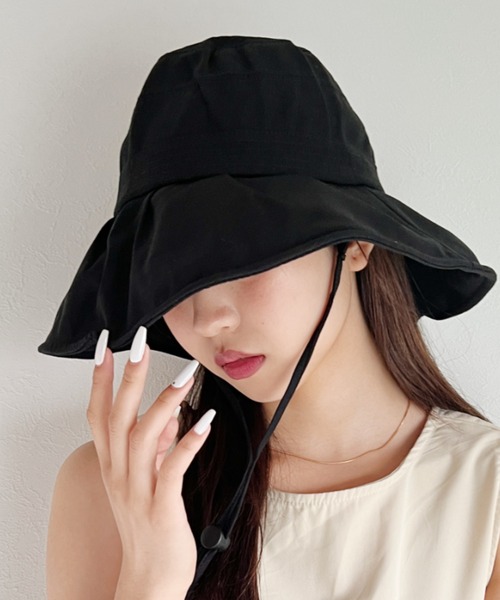 CLEA(クレア)の「【stonedoorコラボ】UVカット ワイヤー入り つば広ハット(ハット・レディース・ブラック/ベージュ/アイボリー・FREE)」の20枚目の写真