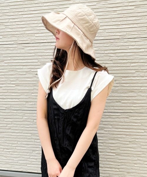 CLEA(クレア)の「【stonedoorコラボ】UVカット ワイヤー入り つば広ハット(ハット・レディース・ブラック/ベージュ/アイボリー・FREE)」の12枚目の写真