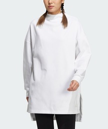 【新品】adidas オーバーサイズ　モックネック　フリースチュニック adidas（アディダス）の「ID オーバーサイズフィット モック