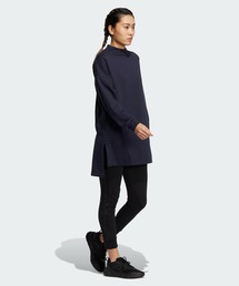 【新品】adidas オーバーサイズ　モックネック　フリースチュニック adidas（アディダス）の「ID オーバーサイズフィット モック