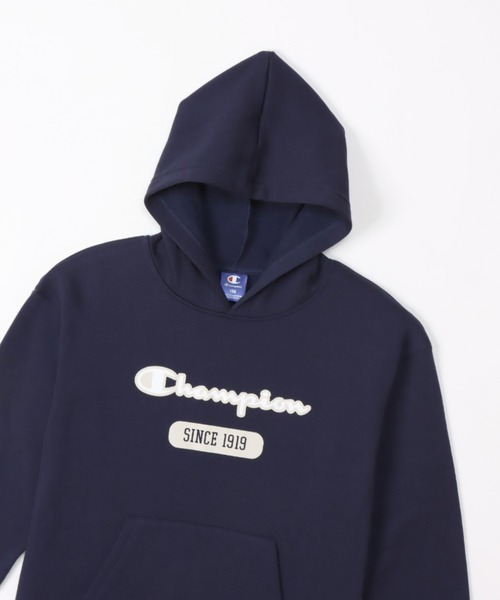 Champion（チャンピオン）の「Champion/チャンピオン　キッズ フード付きスウェットワンピース（ワンピース・キッズ・ベージュ/ネイビー/サックスブルー・130cm/140cm/150cm/160cm）」の9枚目の写真