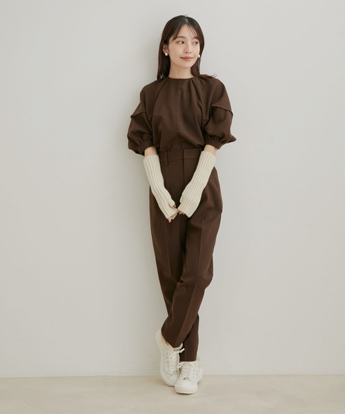 VIS(ビス)の「【Washable・EASY CARE】エコウールタッチテーパードパンツ【sustainable】(スラックス・レディース・イエロー系その他/ダークブラウン/ミント/キナリ/ブラック・L/M/S/SS)」の10枚目の写真