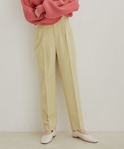 VIS(ビス)の「【Washable・EASY CARE】エコウールタッチテーパードパンツ【sustainable】(スラックス・レディース・イエロー系その他/ダークブラウン/ミント/キナリ/ブラック・L/M/S/SS)」の13枚目の写真