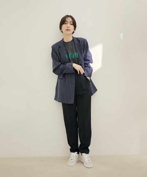 VIS(ビス)の「【Washable・EASY CARE】エコウールタッチテーパードパンツ【sustainable】(スラックス・レディース・イエロー系その他/ダークブラウン/ミント/キナリ/ブラック・L/M/S/SS)」の17枚目の写真