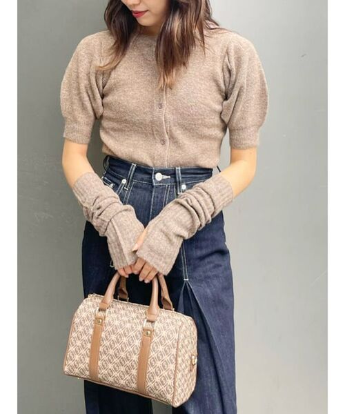 EVRIS（エヴリス）の「アームウォーマーニットトップス（ニット/セーター・レディース・ブラック/ブラウン/カーキ・FREE）」の4枚目の写真