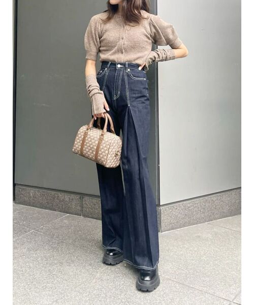 EVRIS（エヴリス）の「アームウォーマーニットトップス（ニット/セーター・レディース・ブラック/ブラウン/カーキ・FREE）」の15枚目の写真