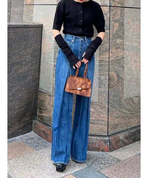 EVRIS（エヴリス）の「アームウォーマーニットトップス（ニット/セーター・レディース・ブラック/ブラウン/カーキ・FREE）」の8枚目の写真