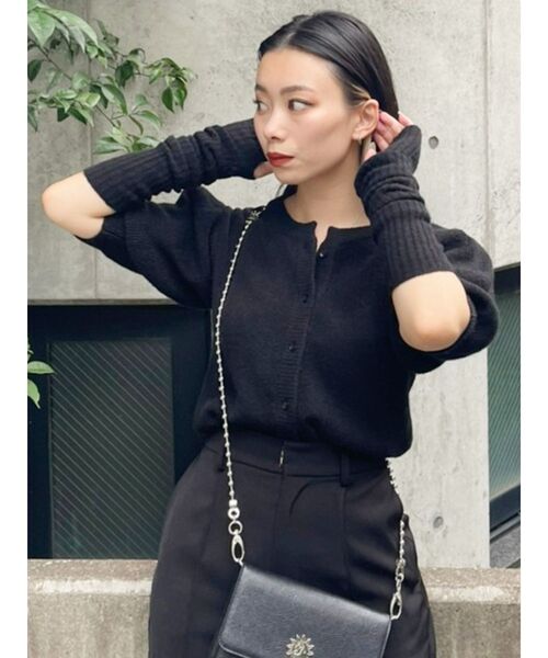 EVRIS（エヴリス）の「アームウォーマーニットトップス（ニット/セーター・レディース・ブラック/ブラウン/カーキ・FREE）」の9枚目の写真