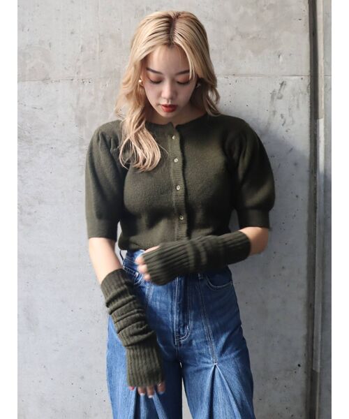 EVRIS（エヴリス）の「アームウォーマーニットトップス（ニット/セーター・レディース・ブラック/ブラウン/カーキ・FREE）」の17枚目の写真
