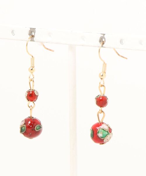 チャイハネ(チャイハネ)の「【チャイハネ】七宝ピアス(ピアス(両耳用)・レディース・ホワイト/ブラック/ネイビー/レッド/イエロー/ブルー/グリーン/ライトグリーン・FREE)」の9枚目の写真