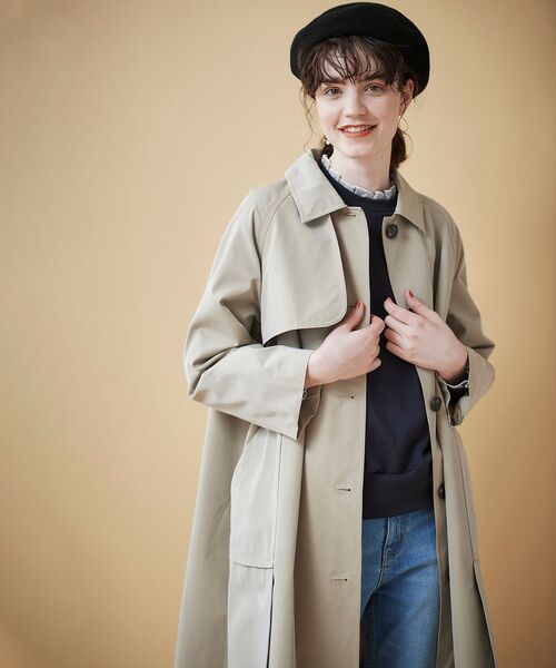 le.coeur blanc（ルクールブラン）の「テントラインステンカラーコート（ステンカラーコート・レディース・ベージュ/ネイビー・38）」の16枚目の写真