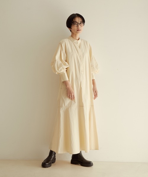 セール】【WEB限定】配色ステッチマーメイドシャツワンピース（シャツ