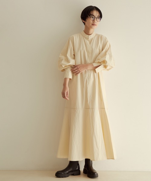 SALON adam et rope'（サロン アダム エ ロペ）の「【WEB限定】配色ステッチマーメイドシャツワンピース（シャツワンピース・レディース・ブラック/ベージュ・FREE）」の20枚目の写真