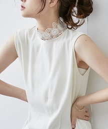 PUAL CE CIN | テレコレースノースリーブインナー(タンクトップ)