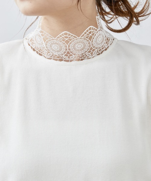 PUAL CE CIN(ピュアルセシン)の「テレコレースノースリーブインナー(タンクトップ・レディース・ブラック/オフホワイト・FREE)」の12枚目の写真