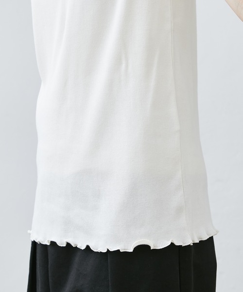 PUAL CE CIN(ピュアルセシン)の「テレコレースノースリーブインナー(タンクトップ・レディース・ブラック/オフホワイト・FREE)」の8枚目の写真