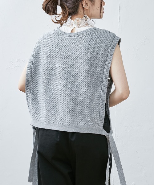 PUAL CE CIN(ピュアルセシン)の「テレコレースノースリーブインナー(タンクトップ・レディース・ブラック/オフホワイト・FREE)」の11枚目の写真