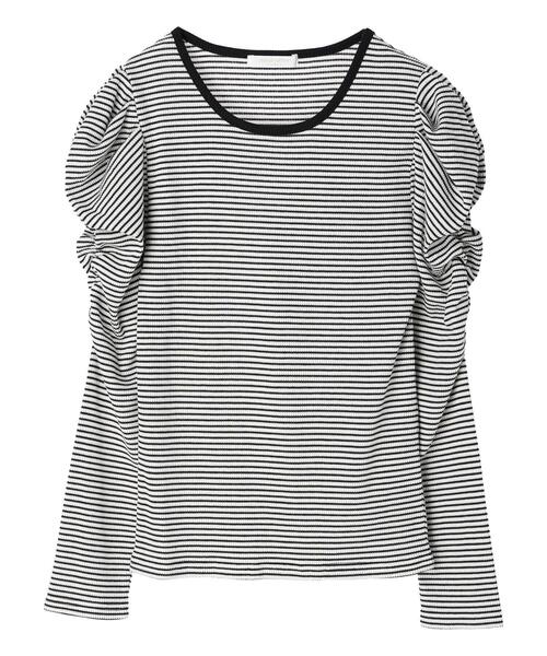 Green　Parks（グリーンパークス）の「パワーショルダーリブプルオーバー（Tシャツ/カットソー・レディース・ベージュ/ブラック/オフホワイト/その他7・FREE）」の14枚目の写真