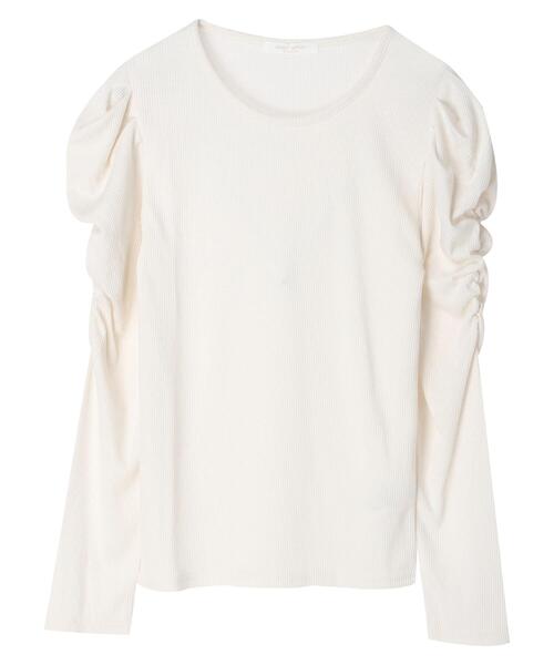 Green　Parks（グリーンパークス）の「パワーショルダーリブプルオーバー（Tシャツ/カットソー・レディース・ベージュ/ブラック/オフホワイト/その他7・FREE）」の22枚目の写真