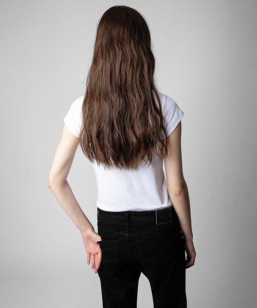 ZADIG&VOLTAIRE（ザディグ　エ　ヴォルテール）の「SKINNY L AMOUR EST DECLARE（Tシャツ/カットソー・レディース・ホワイト・S/M/L/XS）」の3枚目の写真