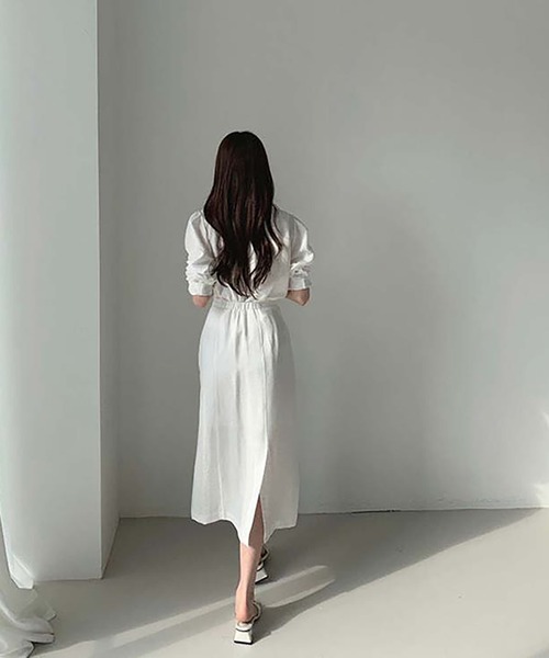 Girly Doll(ガーリードール)の「ツーピースセット シフォンブラウス&ミドルスカートセットアップ(セットアップ・レディース・ホワイト/ブラック/ブルー・F)」の10枚目の写真