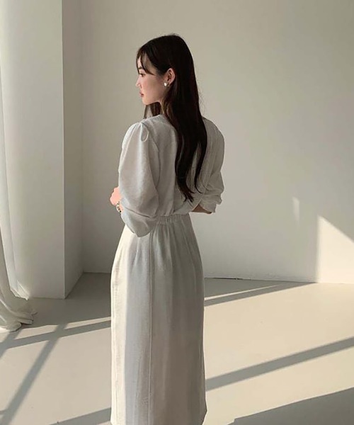 Girly Doll(ガーリードール)の「ツーピースセット シフォンブラウス&ミドルスカートセットアップ(セットアップ・レディース・ホワイト/ブラック/ブルー・F)」の11枚目の写真
