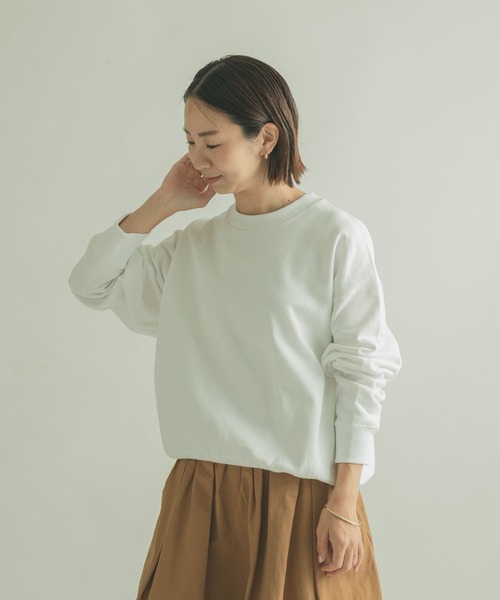 FORK&SPOON（フォークアンドスプーン）の「FORK&SPOON　OE裏毛クルーネックスウェット（スウェット・レディース・ホワイト/パープル/ネイビー・1）」の4枚目の写真