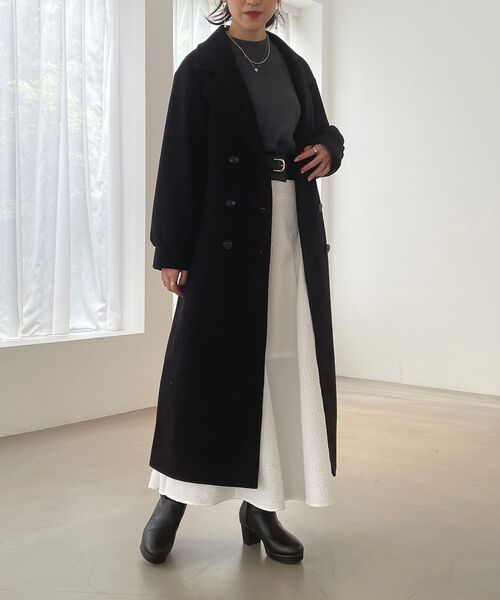 MAJESTIC LEGON（マジェスティックレゴン）の「バックデザインチェスターコート（チェスターコート・レディース・ブラック/アイボリー/モカ・SMALL/MEDIUM）」の19枚目の写真