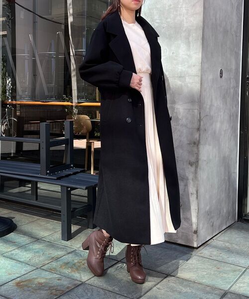 MAJESTIC LEGON（マジェスティックレゴン）の「バックデザインチェスターコート（チェスターコート・レディース・ブラック/アイボリー/モカ・SMALL/MEDIUM）」の21枚目の写真