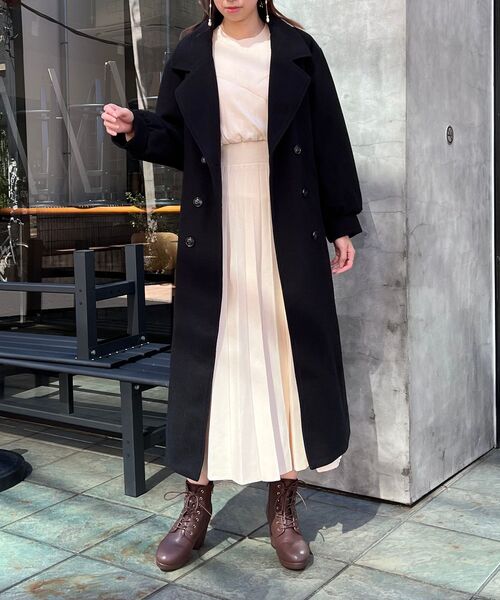 MAJESTIC LEGON（マジェスティックレゴン）の「バックデザインチェスターコート（チェスターコート・レディース・ブラック/アイボリー/モカ・SMALL/MEDIUM）」の5枚目の写真